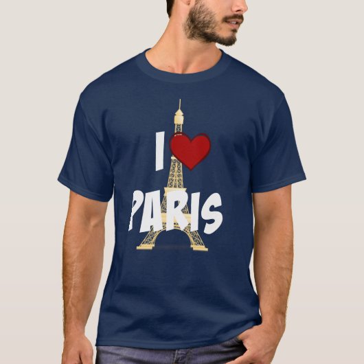 "Ik hou van Parijs" Eiffel Tower T-shirt (Voorkant)