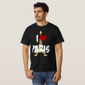 "Ik hou van Parijs" Eiffel Tower T-shirt (Voorkant volledig)
