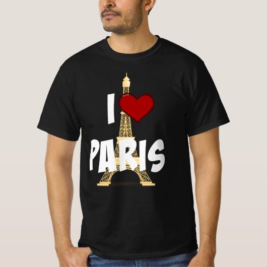 "Ik hou van Parijs" Eiffel Tower T-shirt (Voorkant)