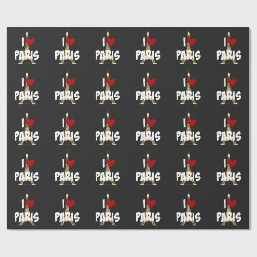 "Ik hou van Parijs," Eiffeltoren Cadeaupapier (Vlak)