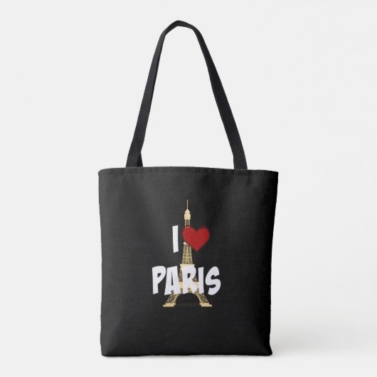 "Ik hou van Parijs," Eiffeltoren, Tote Bag (Achterkant)