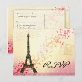 Ik hou van Parijs in de lente - RSVP Card Uitnodiging Briefkaart (Voorkant / Achterkant)