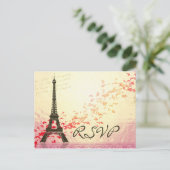 Ik hou van Parijs in de lente - RSVP Card Uitnodiging Briefkaart (Staand voorkant)