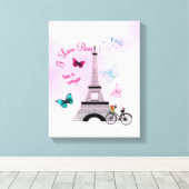 Ik hou van Parijs in Springtime Canvas Afdruk (Insitu (Houten vloer))