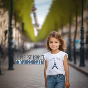 Ik hou van Parijs - J'aime Paris- & Frans Quote op Kinder Shirts