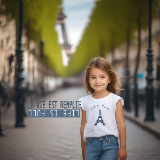 Ik hou van Parijs - J'aime Paris- & Frans Quote op Kinder Shirts