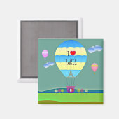 Ik hou van Parijs, kleurrijke heteluchtballon Magneet (Voorkant / Achterkant)