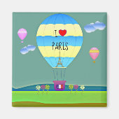 Ik hou van Parijs, kleurrijke heteluchtballon Magneet (Voorkant)