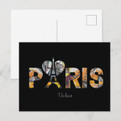 Ik hou van Parijs met een kleurrijk stedelijk inte Briefkaart (Voorkant / Achterkant)