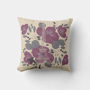 Ik hou van Parijs Omkeerbare Floral Decorative Pil Kussen