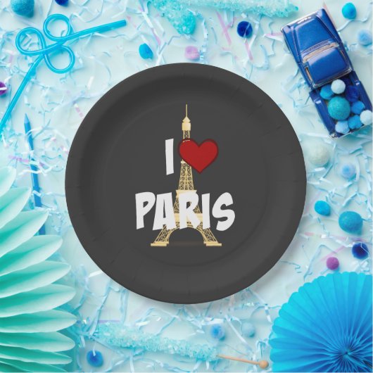 Ik hou van Parijs Papieren Bordje (Feest)