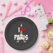 Ik hou van Parijs Papieren Bordje (Feest)