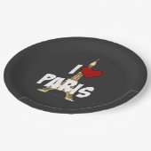 Ik hou van Parijs Papieren Bordje (Gekanteld)