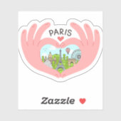 Ik hou van Parijs, romantisch reisgeïnspireerd Par Sticker (Vel)