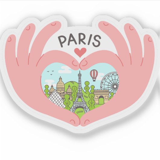 Ik hou van Parijs, romantisch reisgeïnspireerd Par Sticker (Voorkant)