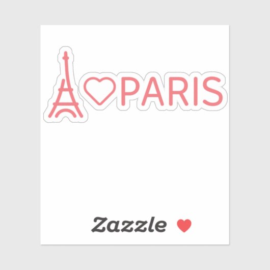 Ik hou van Parijs, romantisch reisgeïnspireerd Par Sticker (Vel)