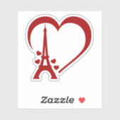 Ik hou van Parijs, romantisch reisgeïnspireerd Par Sticker (Vel)