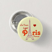 Ik hou van Parijs. romantisch Ronde Button 3,2 Cm (Voorkant /achterkant)