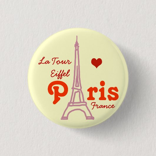 Ik hou van Parijs. romantisch Ronde Button 3,2 Cm (Voorkant)