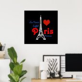 Ik hou van Parijs. romantisch rood hart Poster (Thuiskantoor)