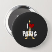 Ik hou van Parijs Ronde Button 4,0 Cm (Voorkant /achterkant)