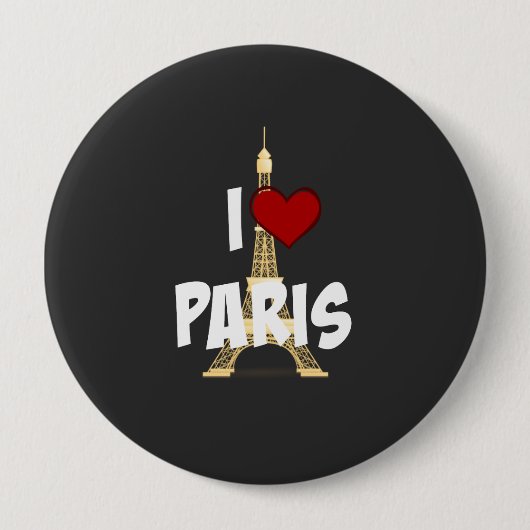 Ik hou van Parijs Ronde Button 4,0 Cm (Voorkant)