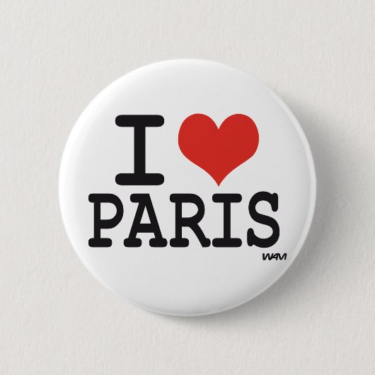 Ik hou van Parijs Ronde Button 5,7 Cm (Voorkant)