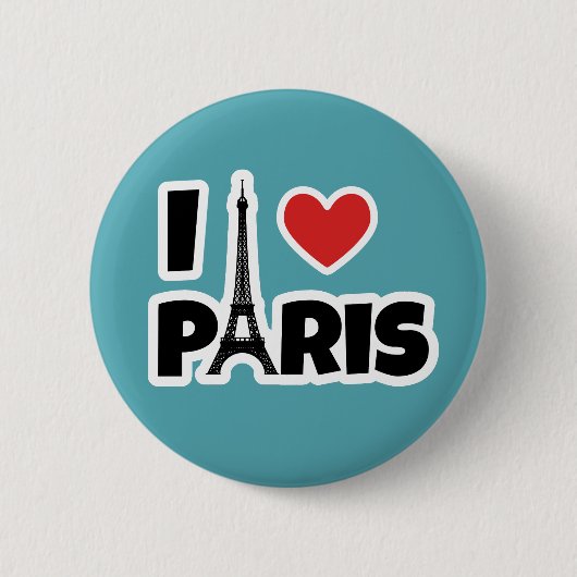 Ik hou van Parijs Ronde Button 5,7 Cm (Voorkant)