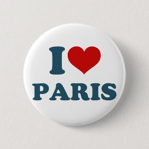Ik hou van Parijs Ronde Button 5,7 Cm