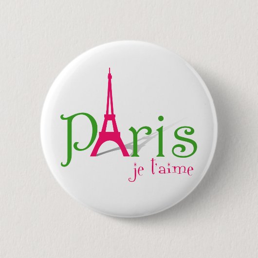 Ik hou van Parijs Ronde Button 5,7 Cm (Voorkant)