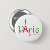 Ik hou van Parijs Ronde Button 5,7 Cm (Voorkant /achterkant)