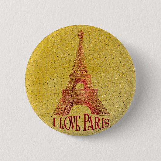 Ik hou van Parijs Ronde Button 5,7 Cm (Voorkant)