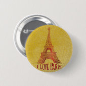 Ik hou van Parijs Ronde Button 5,7 Cm (Voorkant /achterkant)