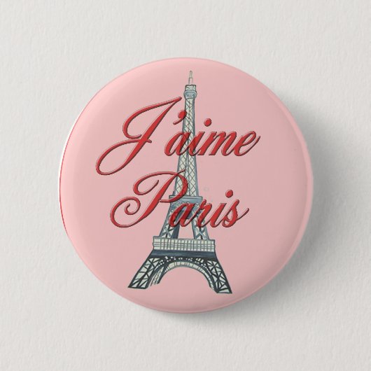 Ik hou van Parijs Ronde Button 5,7 Cm (Voorkant)