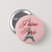 Ik hou van Parijs Ronde Button 5,7 Cm (Voorkant /achterkant)