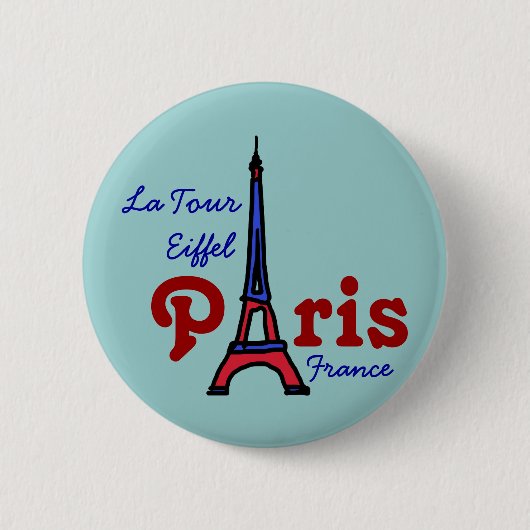 Ik hou van Parijs Ronde Button 5,7 Cm (Voorkant)