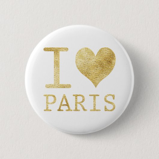 Ik hou van Parijs Ronde Button 5,7 Cm (Voorkant)