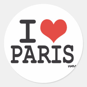 Ik hou van Parijs Ronde Sticker