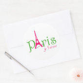 Ik hou van Parijs Ronde Sticker (Envelop)