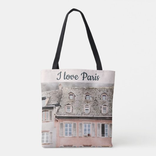 Ik hou van Parijs Rooftop Scene Tote Bag (Achterkant)