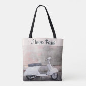 Ik hou van Parijs Street Scene Pink Car Tote Bag (Achterkant)