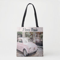 Ik hou van Parijs Street Scene Pink Car