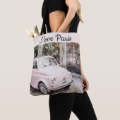 Ik hou van Parijs Street Scene Pink Car Tote Bag (Dichtbij)