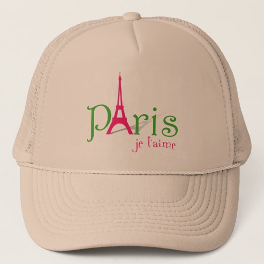 Ik hou van Parijs Trucker Pet (Voorkant)