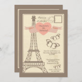 Ik hou van Parijs uitnodiging (Voorkant / Achterkant)