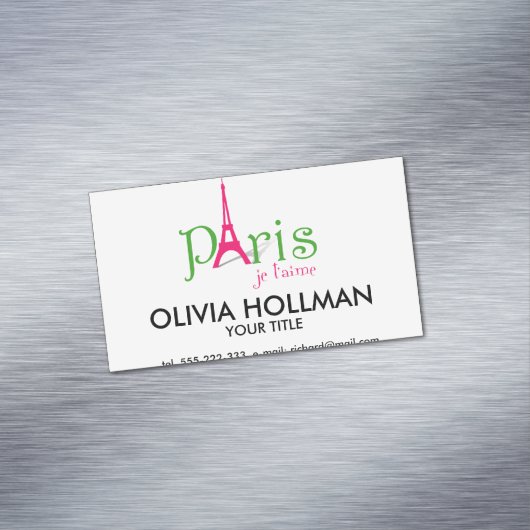 Ik hou van Parijs Visitekaartje Magneet (Voorbeeld)