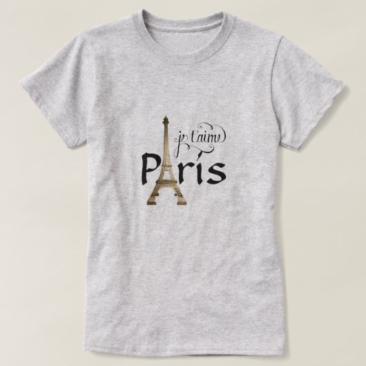 Ik hou van PARIS, Eifeltower TSHIRT (Design voorkant)