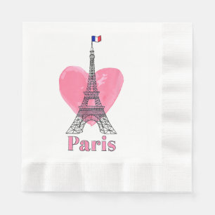 Ik hou van Paris Eiffeltoren Frankrijk Cadeau Servet