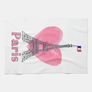 Ik hou van Paris Eiffeltoren Frankrijk Cadeau Theedoek