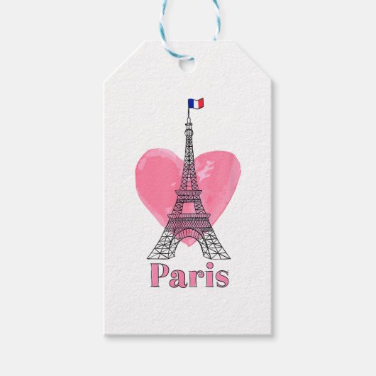 Ik hou van Paris Eiffeltoren Frankrijk Gift Cadeaulabel (Voorkant)